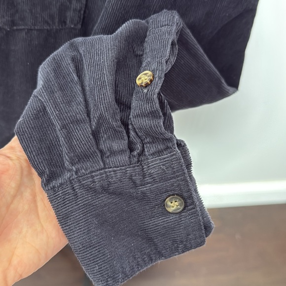 H&M Navy Blue Corduroy Button-Down Shirt - Women’s Size XS - Picture 7 of 8